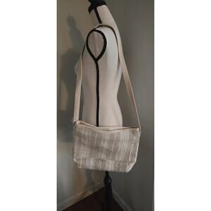 Vintage 80s 90s cream woven purse bag shoulder y2k